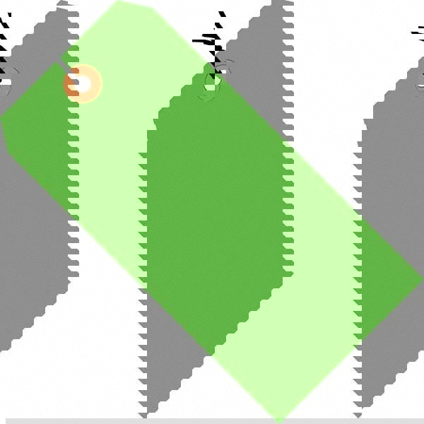 Blank Tag: 5-3/4'' High, Fluorescent Green, Synthetic Paper